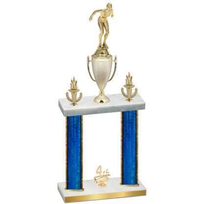 Double Blue Glacier Fourth Place Tennis Trophy