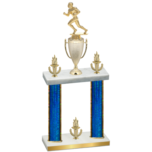 Double Blue Glacier Victory Football Trophy