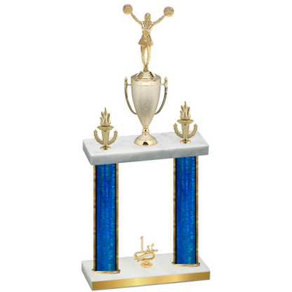 Double Blue Glacier First Place Cheerleading Trophy