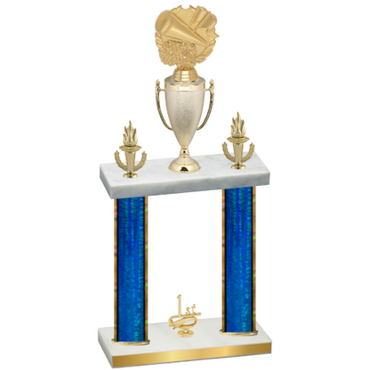 Double Blue Glacier First Place Cheerleading Trophy