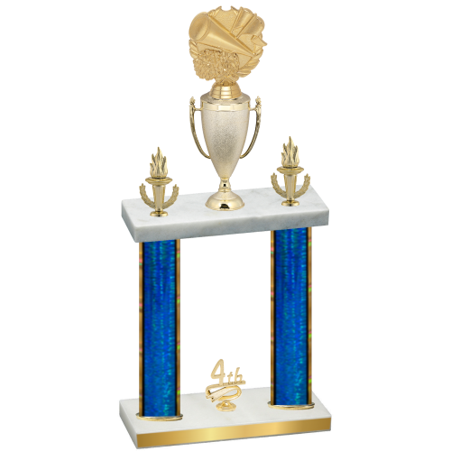 Double Blue Glacier Fourth Place Cheerleading Trophy
