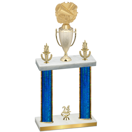 Double Blue Glacier Year Cheerleading Trophy
