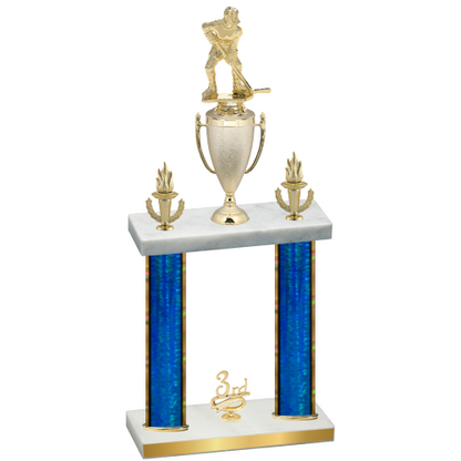 Double Blue Glacier Third Place Hockey Trophy