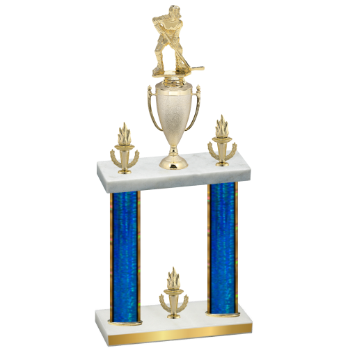 Double Blue Glacier Victory Hockey Trophy