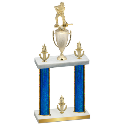 Double Blue Glacier Victory Hockey Trophy