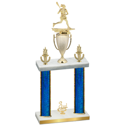 Double Blue Glacier Third Place Lacrosse Trophy