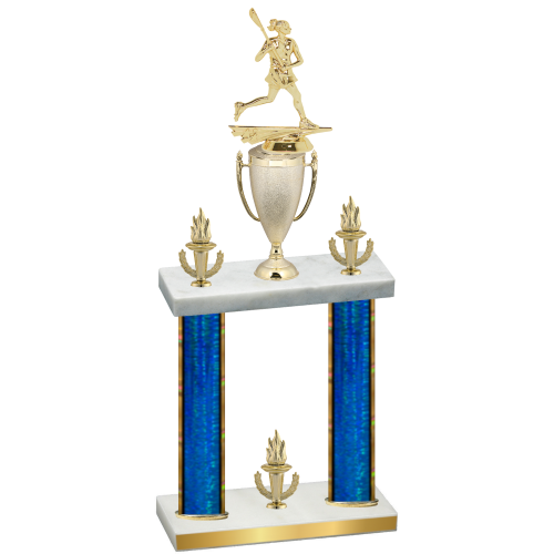 Double Blue Glacier Victory Lacrosse Trophy