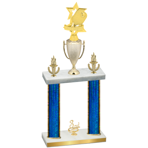 Double Blue Glacier Third Place Pickleball Trophy