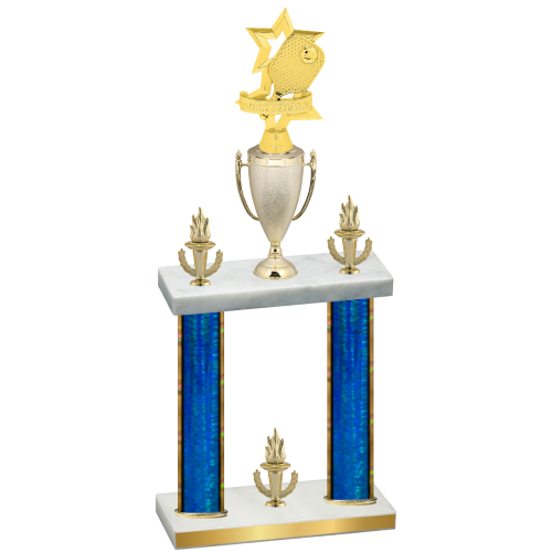 Double Blue Glacier Victory Pickleball Trophy