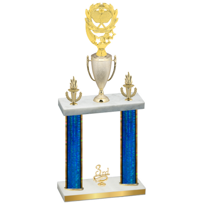 Double Blue Glacier Third Place Pickleball Trophy