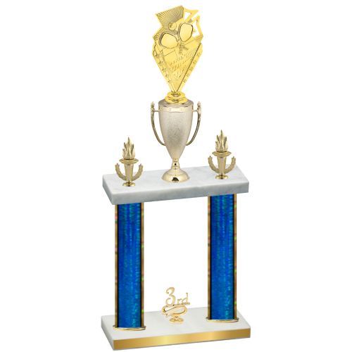 Double Blue Glacier Third Place Pickleball Trophy