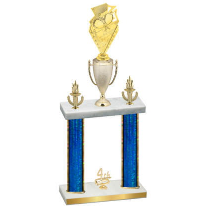 Double Blue Glacier Fourth Place Pickleball Trophy