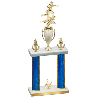 Double Blue Glacier Second Place Flag Football Trophy