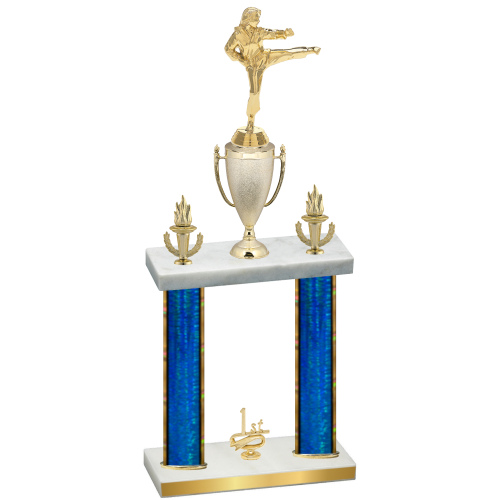 Double Blue Glacier First Place Karate Trophy