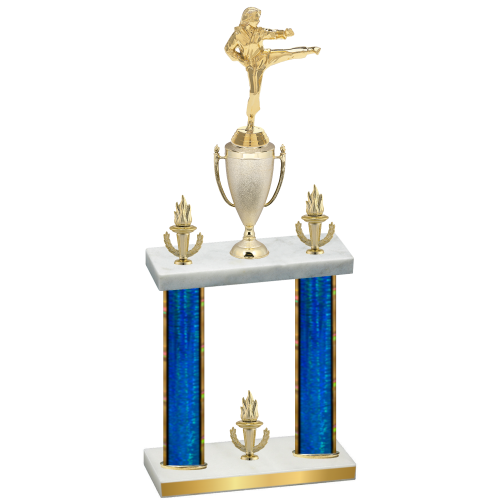 Double Blue Glacier Victory Karate Trophy