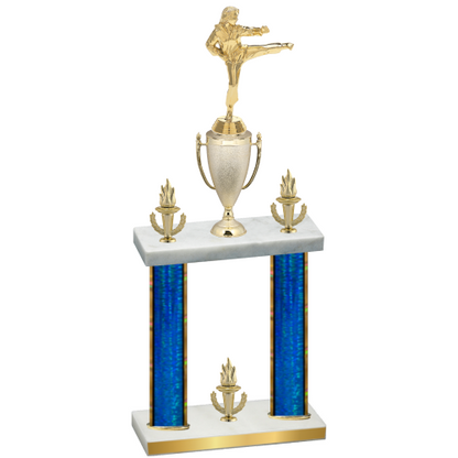 Double Blue Glacier Victory Karate Trophy