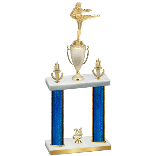 Double Blue Glacier Year Karate Trophy