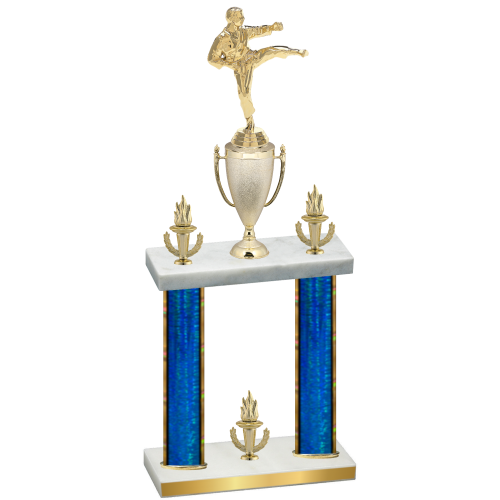 Double Blue Glacier Victory Karate Trophy