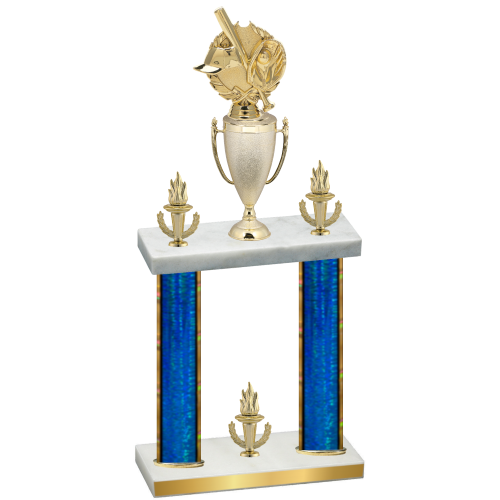 Double Blue Glacier Victory Baseball Trophy