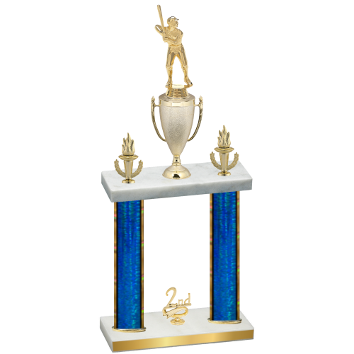 Double Blue Glacier Second Place Baseball Trophy