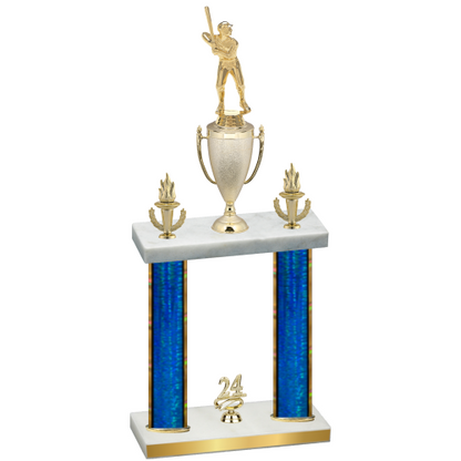 Double Blue Glacier Year Baseball Trophy