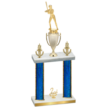 Double Blue Glacier Second Place Softball Trophy