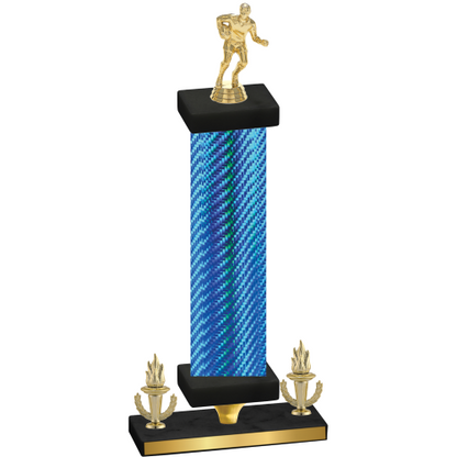 Premium Single Blue Carbon Fiber Victory Rugby Trophy