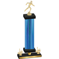 Premium Single Blue Carbon Fiber First Place Running Trophy