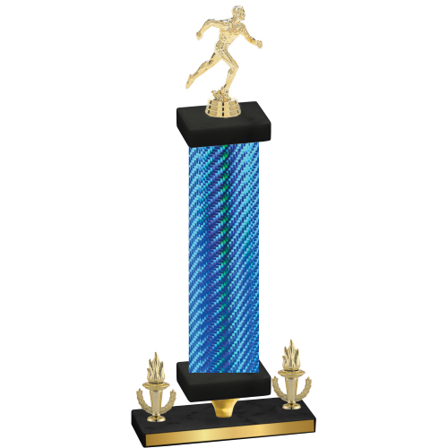 Premium Single Blue Carbon Fiber Victory Running Trophy