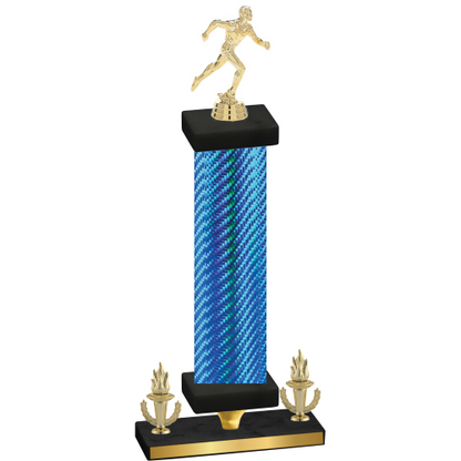 Premium Single Blue Carbon Fiber Victory Running Trophy