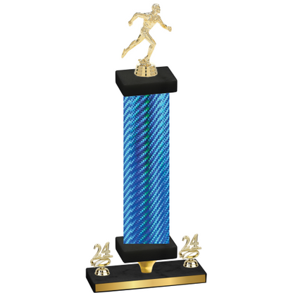 Premium Single Blue Carbon Fiber Year Running Trophy