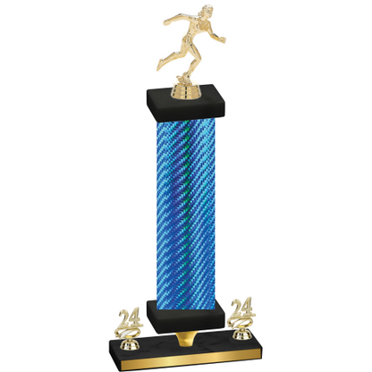 Premium Single Blue Carbon Fiber Year Running Trophy