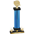 Premium Single Blue Carbon Fiber First Place Running Trophy