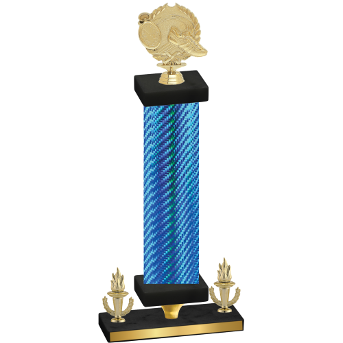 Premium Single Blue Carbon Fiber Victory Running Trophy