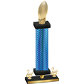Premium Single Blue Carbon Fiber Second Place Football Trophy