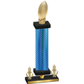 Premium Single Blue Carbon Fiber Victory Football Trophy