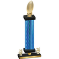 Premium Single Blue Carbon Fiber Year Football Trophy