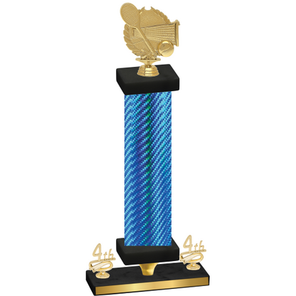 Premium Single Blue Carbon Fiber Fourth Place Tennis Trophy