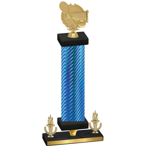 Premium Single Blue Carbon Fiber Victory Tennis Trophy