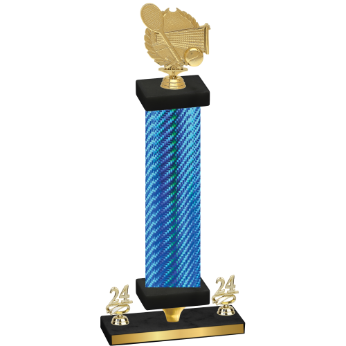 Premium Single Blue Carbon Fiber Year Tennis Trophy