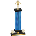 Premium Single Blue Carbon Fiber Year Wrestling Trophy