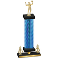 Premium Single Blue Carbon Fiber Victory Volleyball Trophy