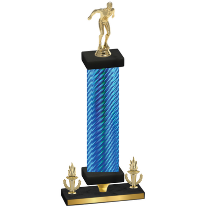 Premium Single Blue Carbon Fiber Victory Swimming Trophy