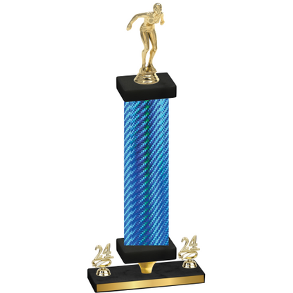Premium Single Blue Carbon Fiber Year Tennis Trophy