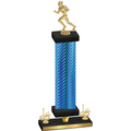 Premium Single Blue Carbon Fiber First Place Football Trophy