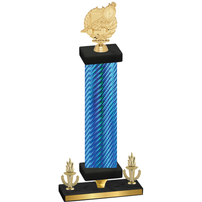 Premium Single Blue Carbon Fiber Victory Swimming Trophy