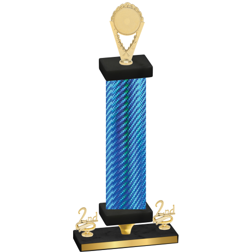 Premium Single Blue Carbon Fiber Second Place Insert Trophy