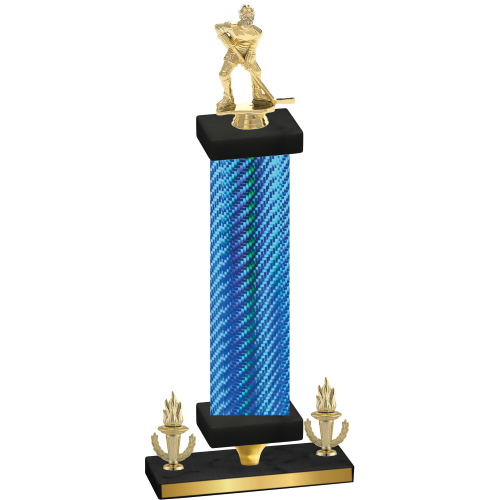 Premium Single Blue Carbon Fiber Victory Hockey Trophy