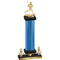 Premium Single Blue Carbon Fiber Victory Lacrosse Trophy