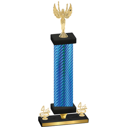 Premium Single Blue Carbon Fiber Fourth Place Victory Trophy